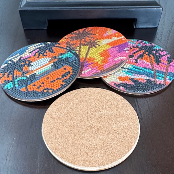 Sunset-Themed Diamond Art Coasters – Set of 4 Gift Ready - Picture 4 of 6